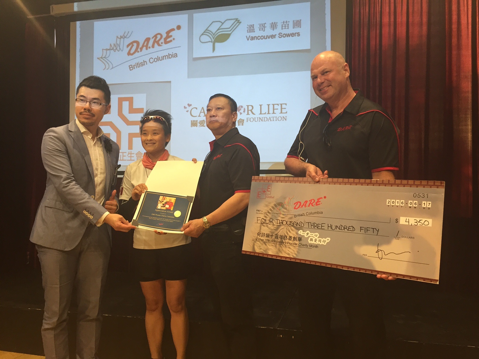 Esther Ho with Mike and Steve