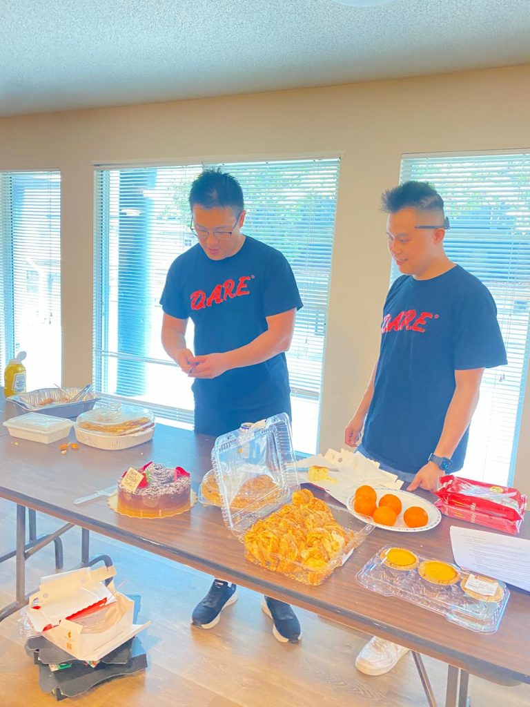 Volunteers enjoying the BBQ event